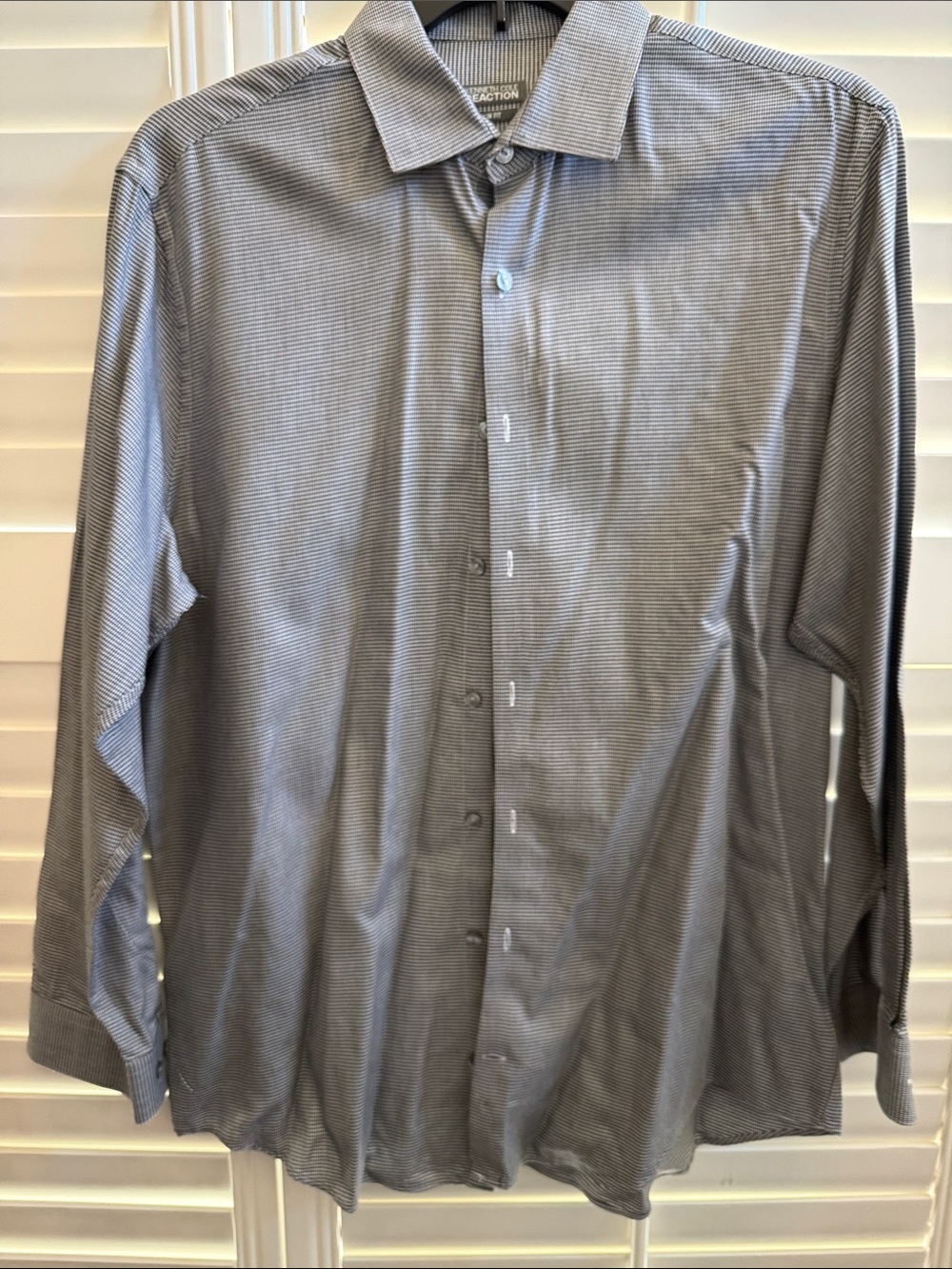 Kenneth Cole Reaction Men's Gray Micro-Striped Dress Shirt